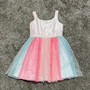 Cat & Jack Colorful party Dress with Tulle Skirt SMALL girls birthday